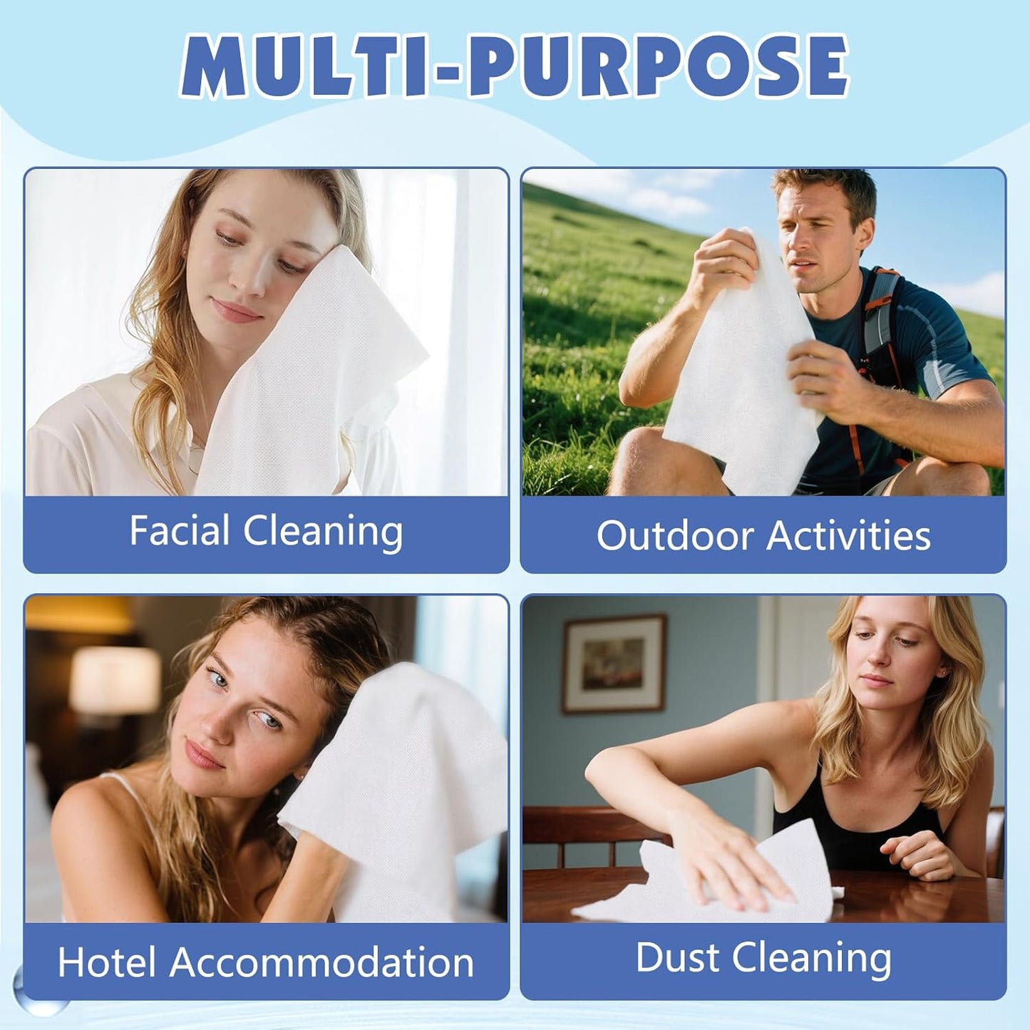 150 Pack Compressed Towel, 11.9in x 15.8in Large Magic Disposable Towel, Compressed Bath Towels, Large Size Coin Towels Portable Camping Towels for Hotel, Camping, Hiking, Outdoor Sports, Beauty Salon