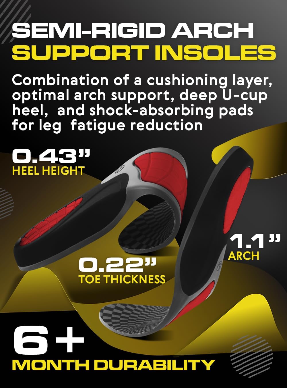 (New) Work Orthotic Insoles - Anti Fatigue Medium Arch Support Shoe Insert Men Women - Plantar Fasciitis Flat Feet - Relieve Foot Pain - Work Boot Insoles Standing All Day (XL, Gray)