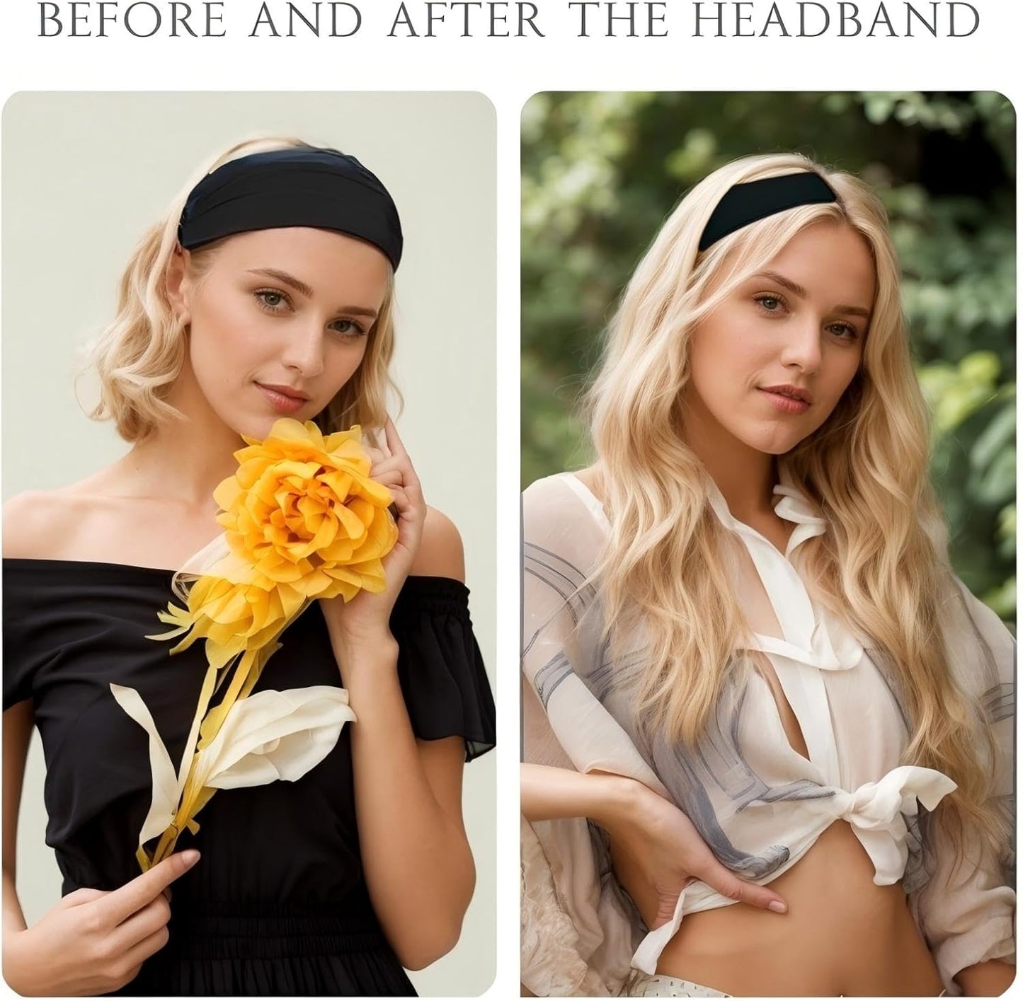 12-Pack Wide Stretch Headbands for Women - Non-Slip Extra Wide Turban Hair Bands for Workout, African Style, Sports & Daily Use (Breathable, All-Day Comfort) Color1 (Color2)