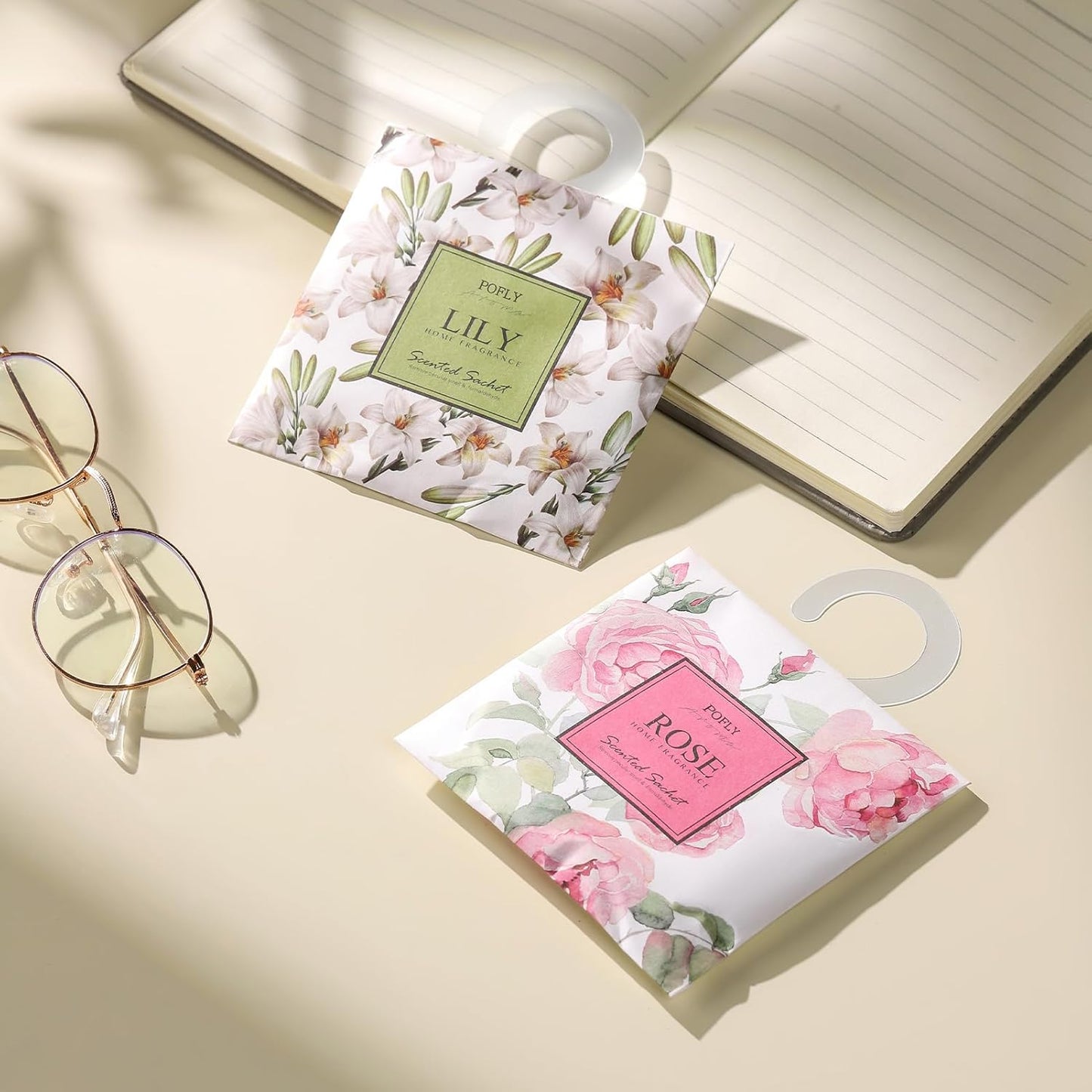 12 Packs Lily Scented Sachets – Long-Lasting Air Freshener & Closet Deodorizer for Drawers, Closets, Cars & Wardrobes