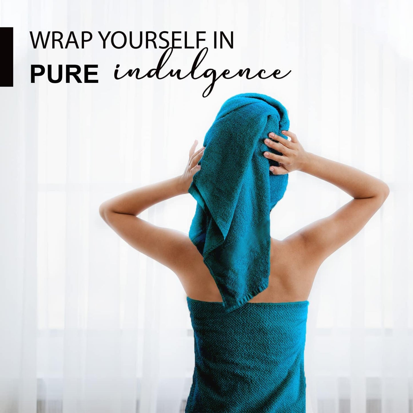 100% Cotton Bath Towels, 24x48 Pack of 6 Towels, Quick Dry, Highly Absorbent, Soft Feel Towel, Gym, Spa, Bathroom, Shower, Pool, Luxury Soft Towels (Teal, KC-2448-6-TEAL)