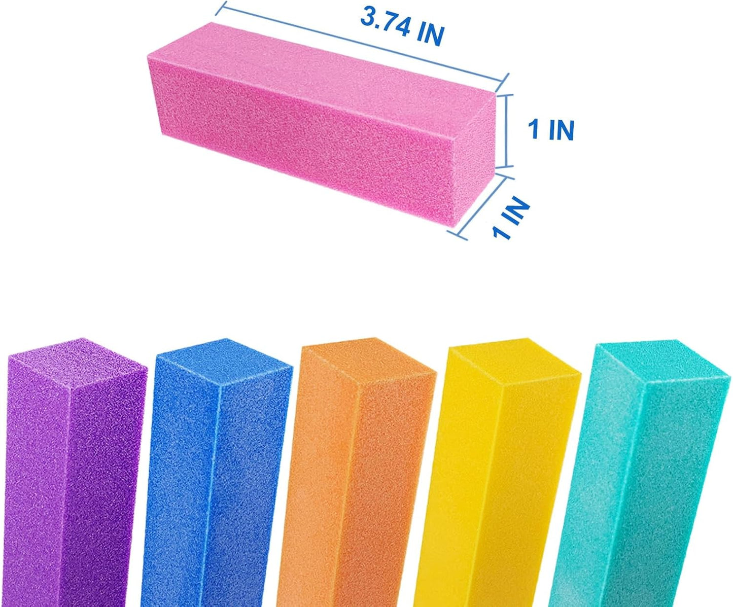 12 Pcs Nail Buffer Block for Acrylic and Natural Nails, 4 Sided Sanding Buffers for Gel Nails Fingernail Shine Buffing Filer Set, Professional Manicure Polisher Buffer Bulk Medium Grit Mix Color