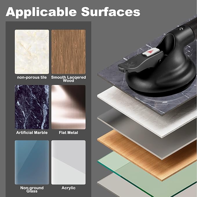 15-Inch Shower Handle - Upgraded Grab Bar with Strong Suction Cups for Bathtub & Shower Safety, Ideal for Seniors, Elderly, Disabled - Black