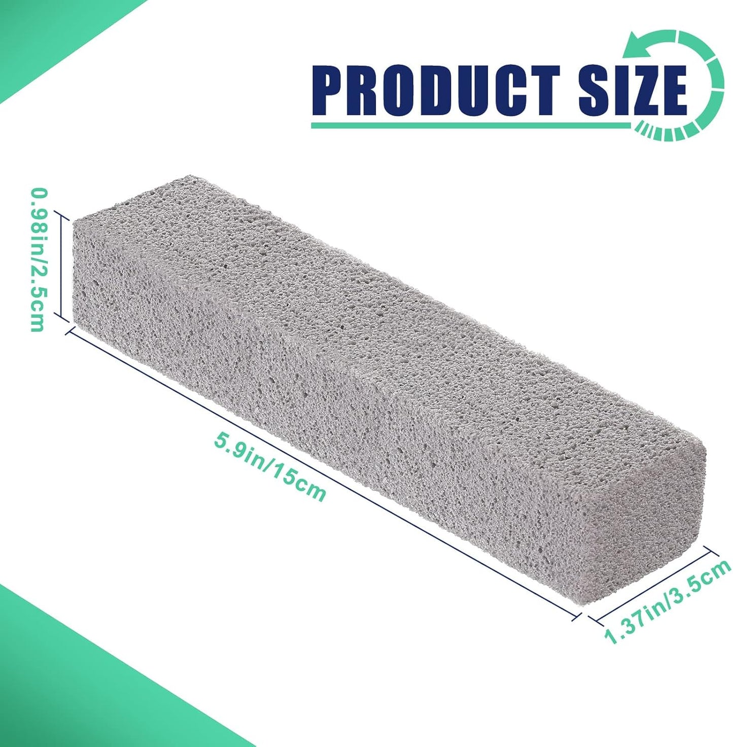 100 Pack Pumice Stone for Toilet Cleaning Bowl Stick Toilet Pumice Scouring Pad Pumice Stick Cleaner for Toilet, Bathtubs, Bathroom, Kitchen Sink, Pool, Grill, 5.9 x 1.37 x 0.98 Inch