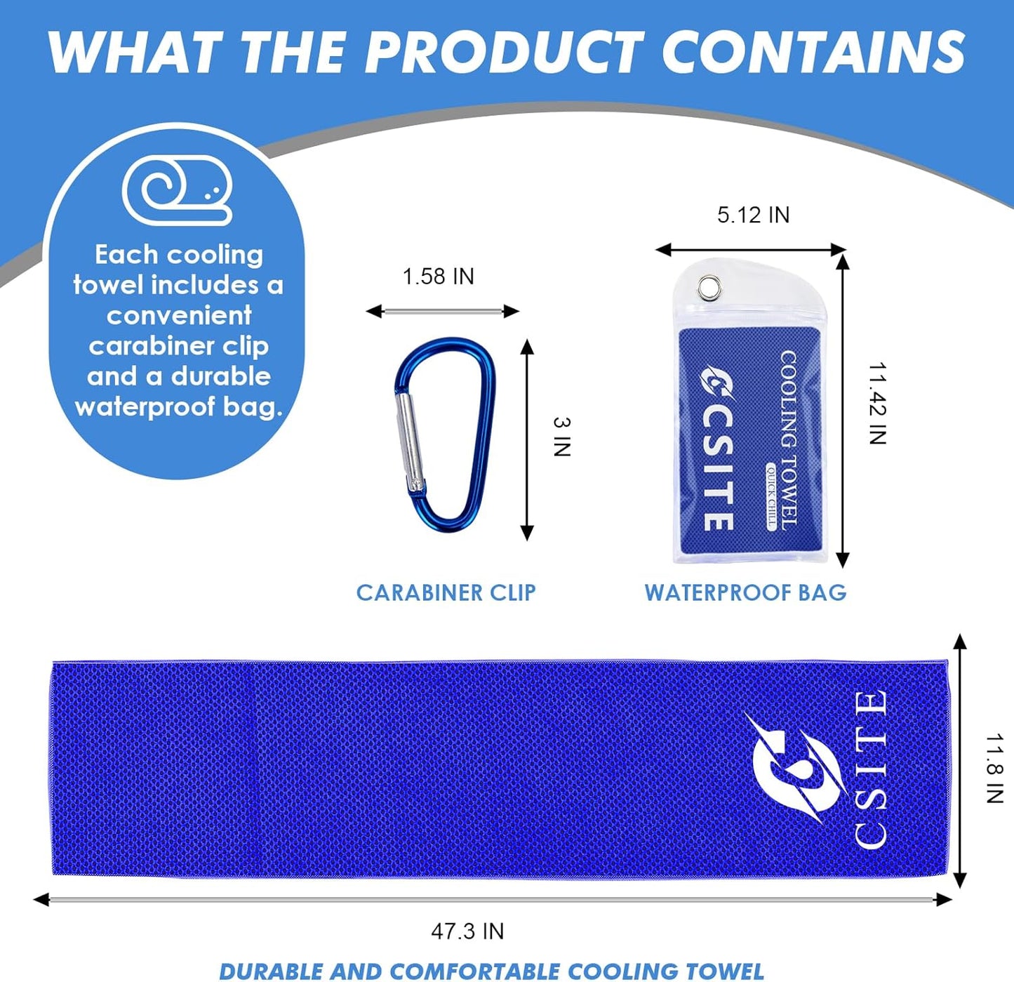 12 Pack Cooling Towels Bulk (47"x12") for Neck and Face, Ice Towel for Hot Weather, Soft Breathable Chilly Gym Towels, Microfiber Towel for Work Out, Yoga, Running, Camping & More Activities