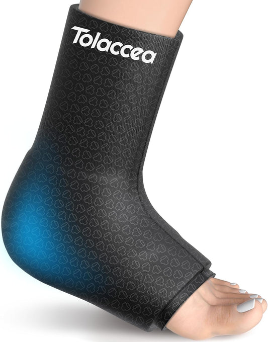 Tolaccea Ankle Ice Pack Wrap PRO for Injuries, Foot Ice Pack for Hot and Cold Therapy, Flexible Cold Pack for Plantar Fasciitis,Swelling,Sprained, ColdFocus for More Cooling X-Large (Pack of 1)