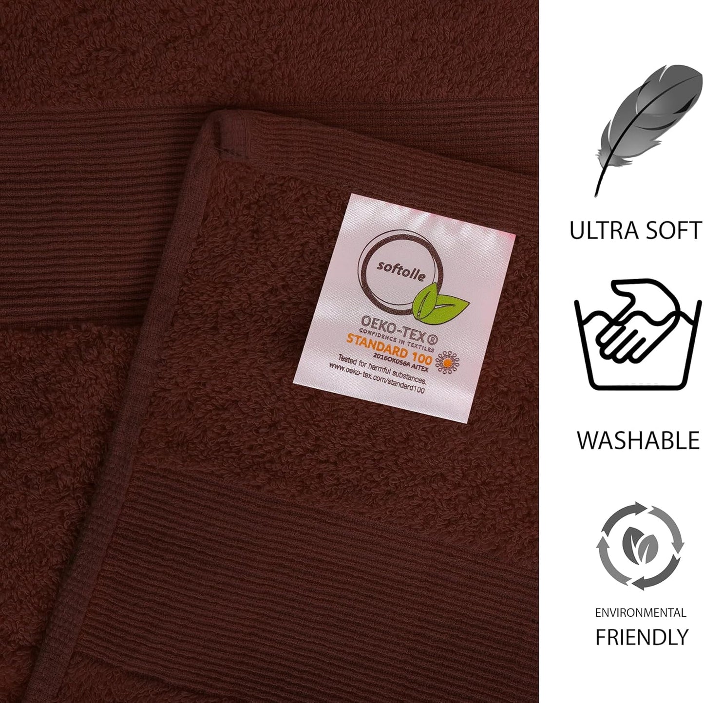 100% Cotton Luxury Bath Sheets - Pack of 2 (35" x 70") | Super Soft, Quick-Dry & Highly Absorbent Towels for Bathroom, Home, Spa & Gym (Dark Brown)