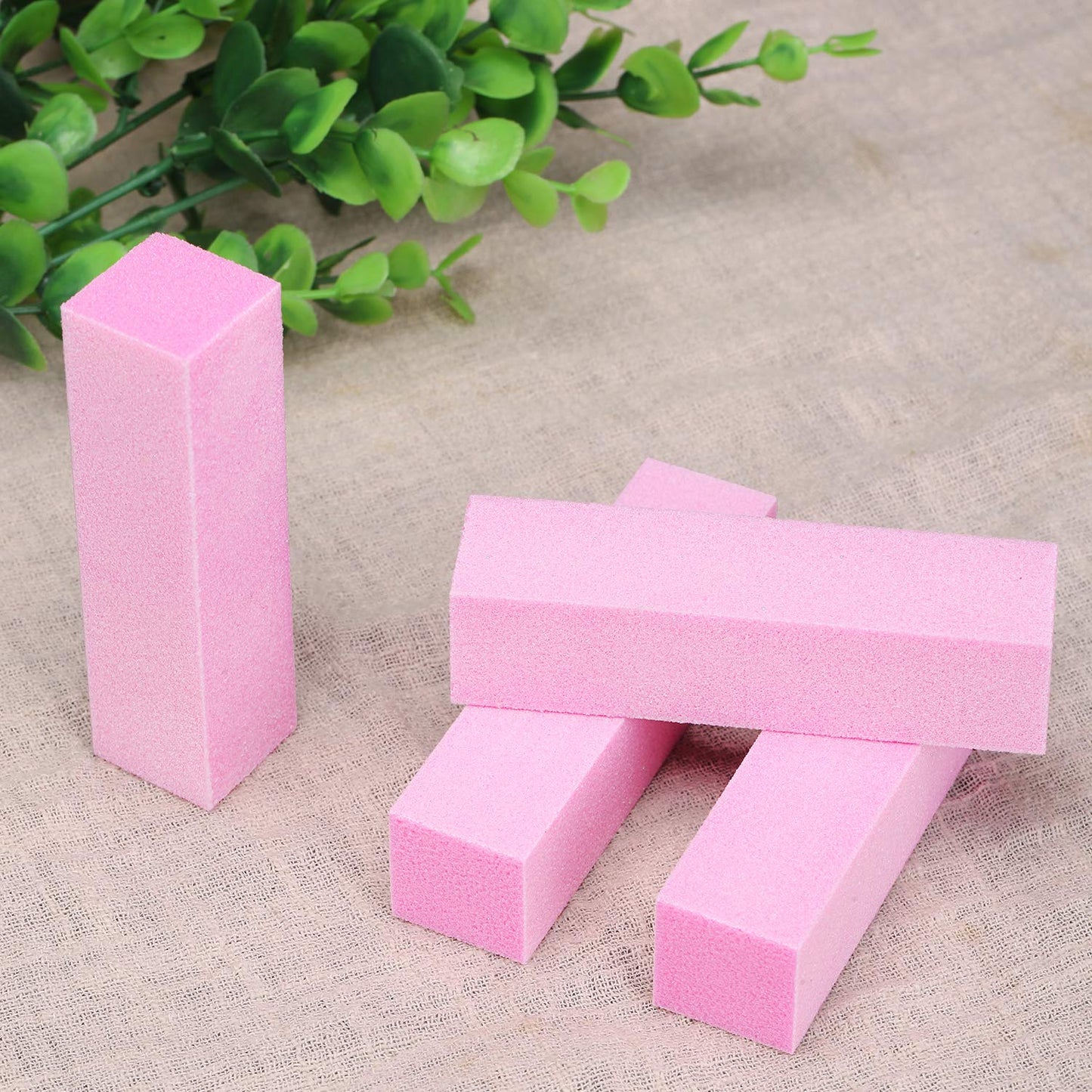 12 Pack Nail Buffer Block 4 Sided Professional Nail File Sanding Block Buffing Blocks for Natural and Acrylic Nails (Pink)
