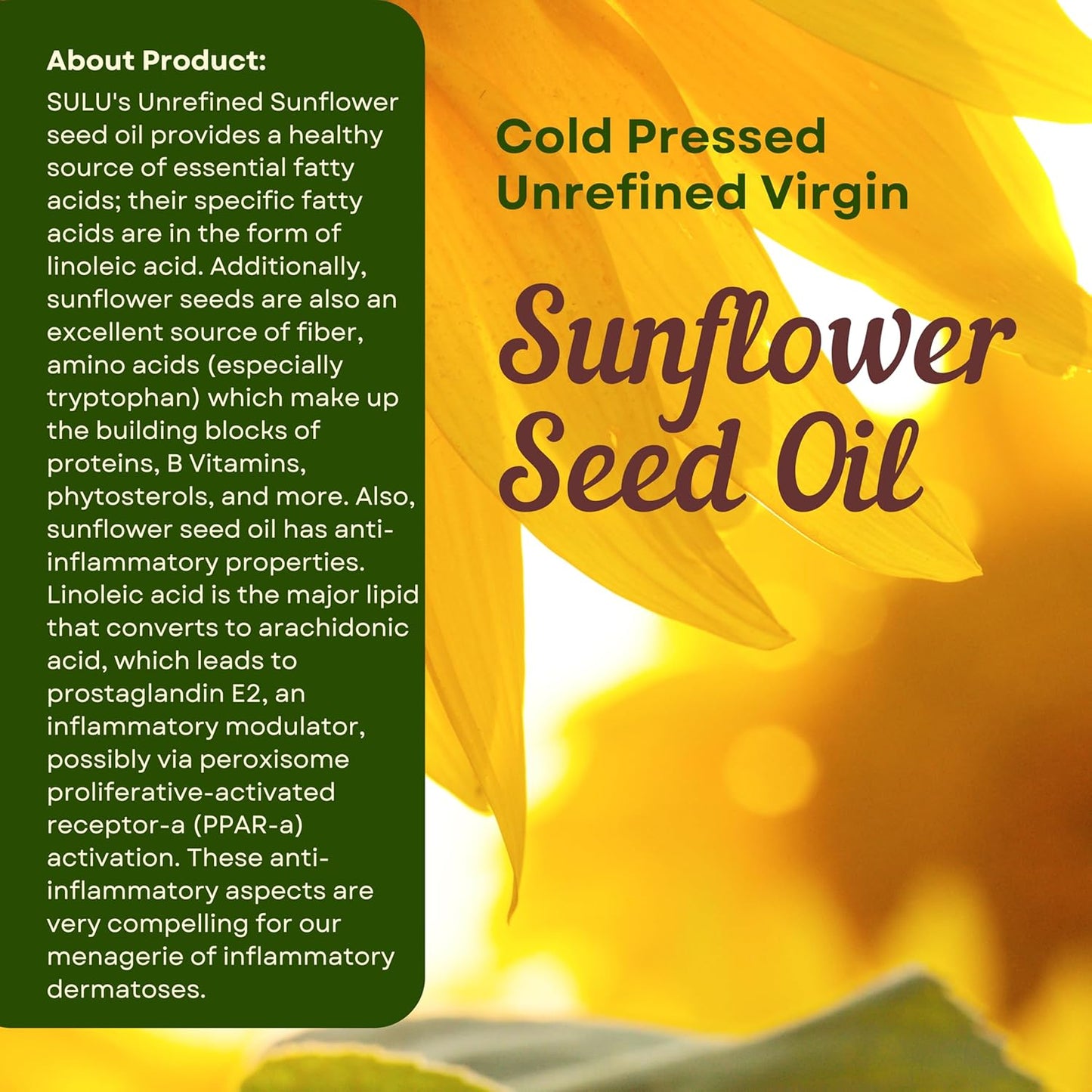 100% Pure Certified Organic Extra Virgin High Oleic Sunflower Oil- 1 Gallon/128 fluid ounces