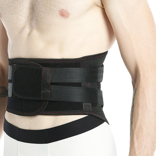 NeoTech Care Back Support Belt - Breathable & Adjustable Lower Back Brace - Double Pull Compression Straps (Black, Size M)