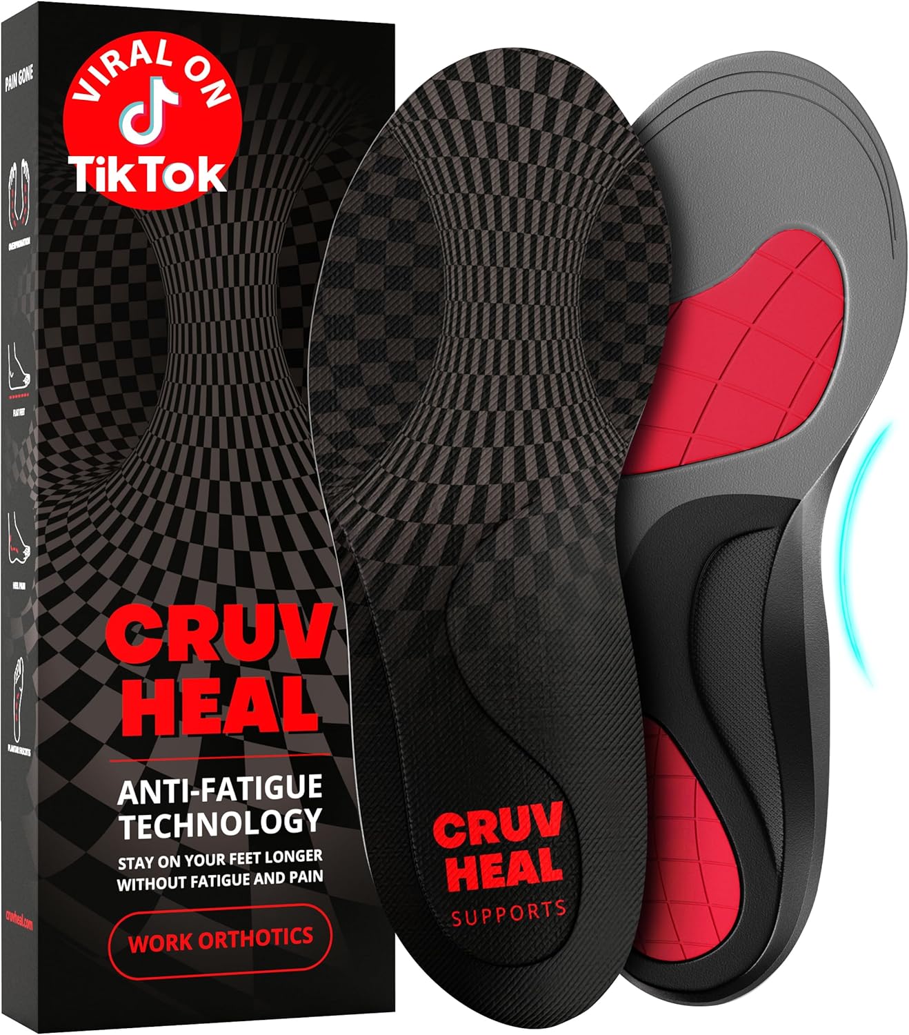(New) Work Orthotic Insoles - Anti Fatigue Medium Arch Support Shoe Insert Men Women - Plantar Fasciitis Flat Feet - Relieve Foot Pain - Work Boot Insoles Standing All Day (XXL, Gray)