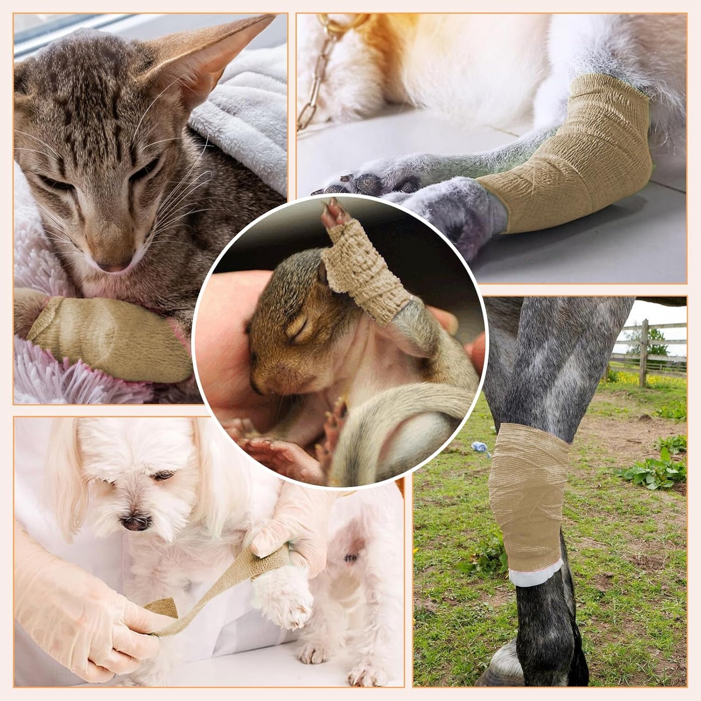 1"/2"/3" Self Adhesive Bandage Wraps, 18 Pack Skin Color Self Bandage Wrap for Wounds, Vet Wrap, Ankle Tape, Tattoo Tape Wrap, Medical Tape, Color Athletic Tape