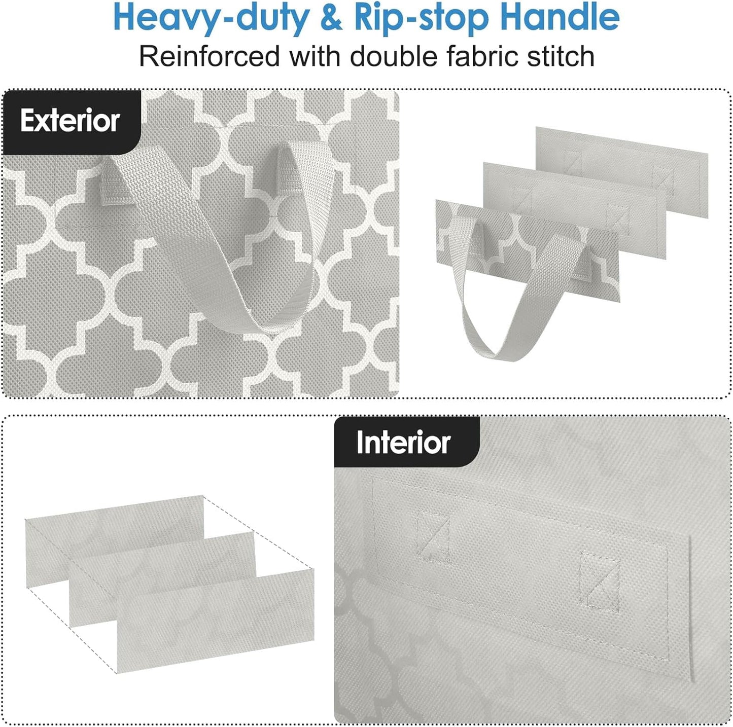 WISELIFE Storage Bags 8 Pack/100L Large Blanket Clothes Organization and Storage Containers for Comforters,Bedding, Foldable Organizer with Reinforced Handle, Clear Window, Sturdy Zippers,Lvory