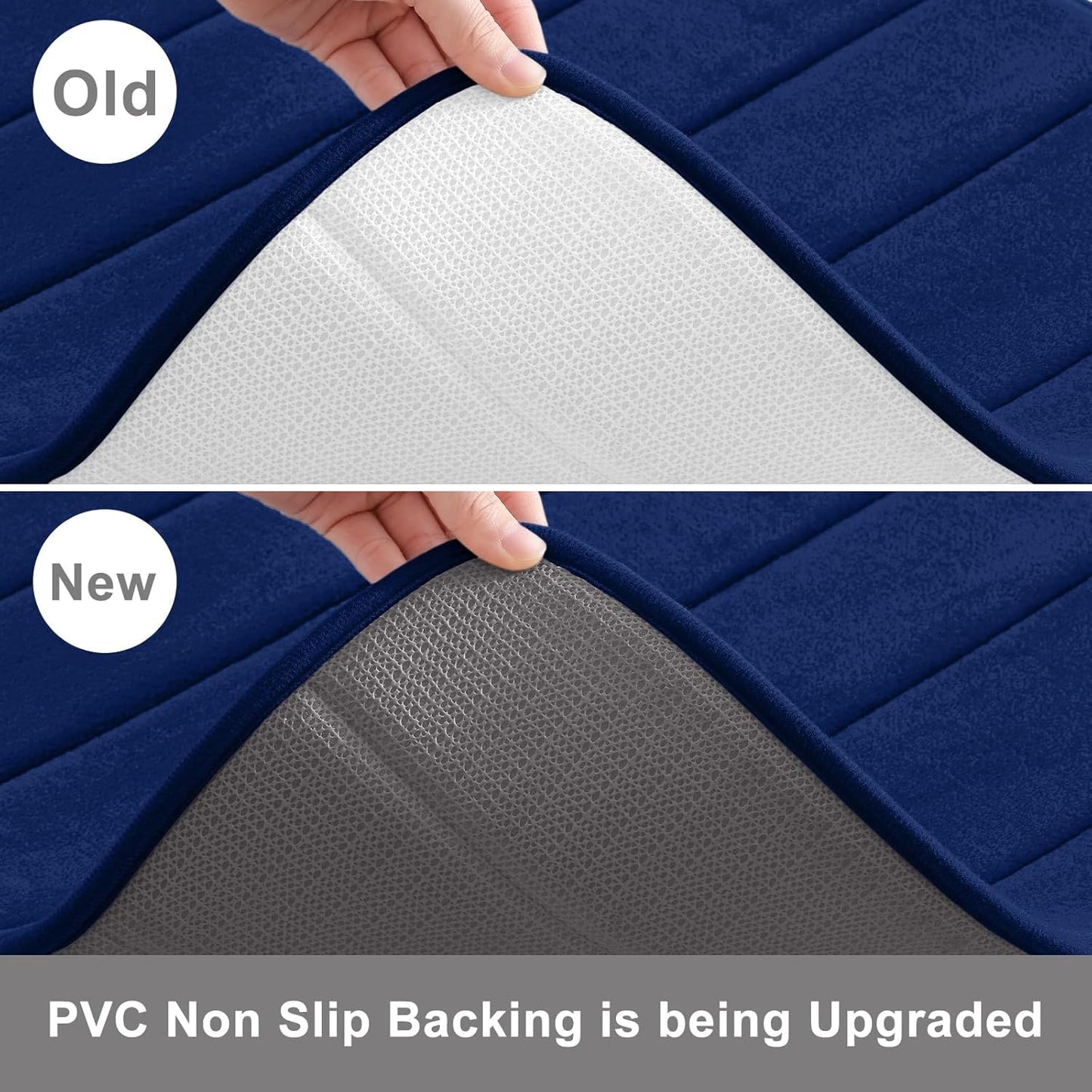 Buganda Memory Foam Bath Mat, 60" x 24", Ultra Soft and Non-Slip Bathroom Rugs, Water Absorbent and Machine Washable Bath Rug Runner for Bathroom, Shower, and Tub, Navy Blue