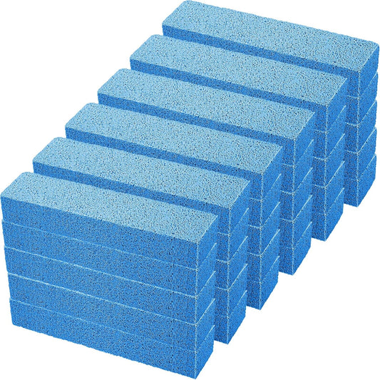 Norme 30 Pieces Pumice Stones for Cleaning Pumice Scouring Pad, Pumice Stick Cleaner for Removing Toilet Bowl Ring, Bath, Household, Kitchen, Pool, 5.9x1.4x0.9 Inch(Blue)