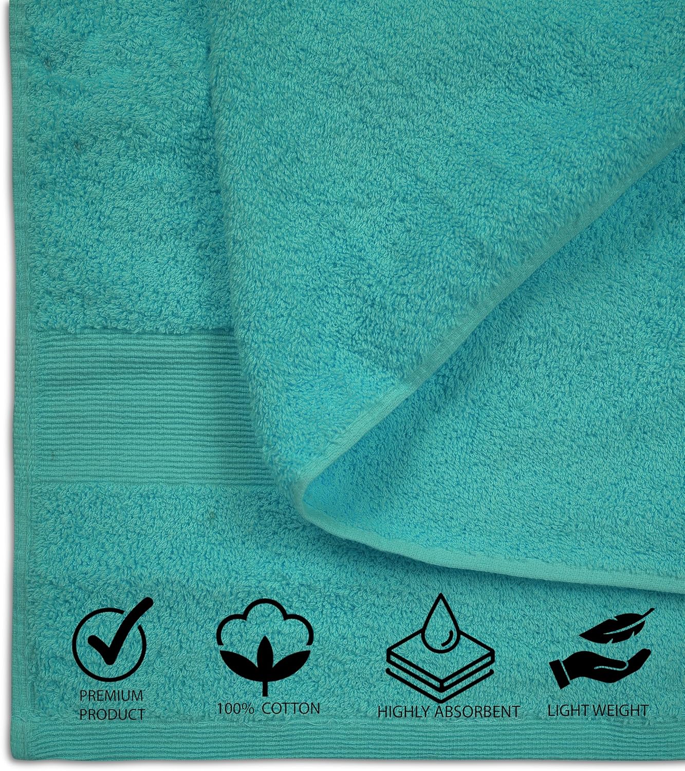 100% Cotton Luxury Bath Sheets - Pack of 2 (35" x 70") | Super Soft, Quick-Dry & Highly Absorbent Towels for Bathroom, Home, Spa & Gym (Turquoise)
